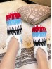 Abstract Patterned Indoors Anti-Skid Winter Slipper Socks (12 Pairs)